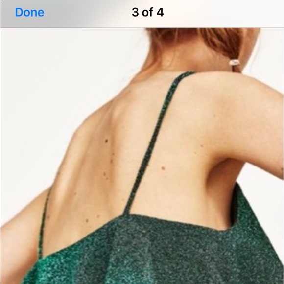 Zara green spaghetti strap sparkly bodysuit - Picture 2 of 9